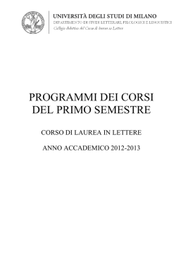 Lettere Programmi I sem. 2012-13 - Web server per gli utenti dell