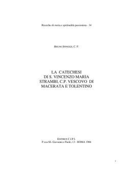 la catechesi di s. vincenzo maria strambi, cp vescovo di macerata e