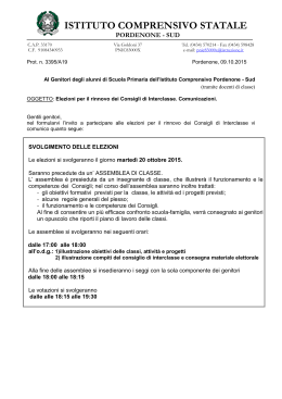 Rinnovo Consigli Interclasse - Istituto Comprensivo Pordenone Sud