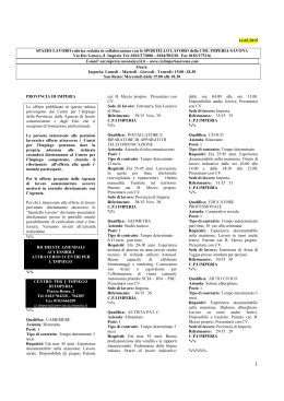 16.03.2015 SPAZIO LAVORO rubrica redatta in collaborazione con