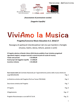 Music Education&rdquo; AS 2016/17 - Accademia Musicale Citt&agrave; di