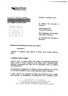 Le relazione del difensore civico