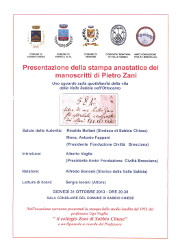 Scarica l`invito - Comune di Sabbio Chiese