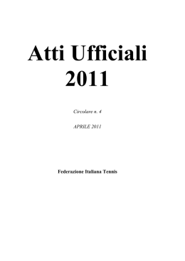 atti ufficiali aprile 2011 - Federazione Italiana Tennis
