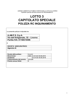 Capitolato Speciale polizza RC INQUINAMENTO