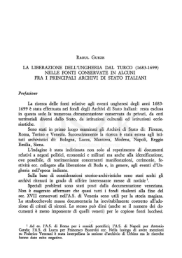 nelle fonti conservate in alcuni fra i principali