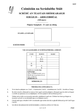 JC Italian Higher Level Sample Paper 2012