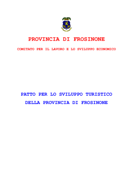 patto territoriale per lo sviluppo turistico della provincia di frosinone