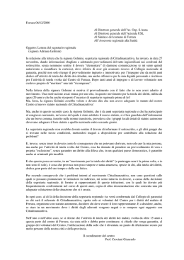Sui rapporti tra CTDM e Azienda Ospedaliera S. Anna