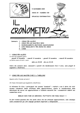 Novembre 2009 - Cronometristi Torino