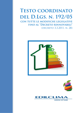 D.Lgs. 19.08.2005 n&deg; 192 coordinato al 2011