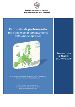 N. 12/2015 DEL 10.02.2015 - Regione Autonoma della Sardegna