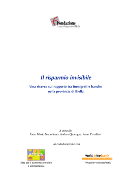 Il risparmio invisibile - Osservatorio sull`immigrazione in Piemonte
