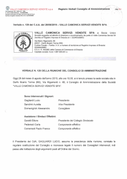 Verbale n. 129 del 28.08.2015 - Valle Camonica Servizi Vendite