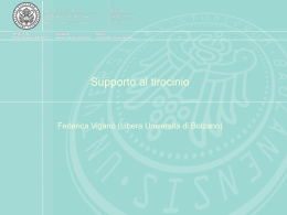 Supporto al tirocinio - Libera Universit&agrave; di Bolzano