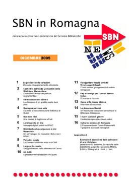 SBN in Romagna - Dicembre 2005 - Rete Bibliotecaria di Romagna