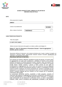 Descrizione dell`area di intervento Si fa sempre pi&ugrave; strada