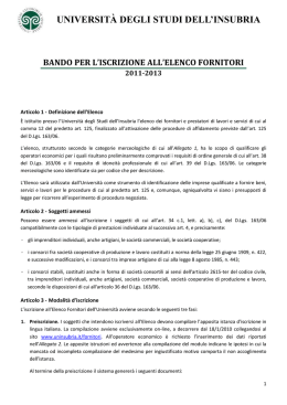 universit&agrave; degli studi dell`insubria bando per l`iscrizione all`elenco