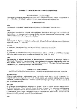 CURRICULUM FORMATiVO E PROFESSIONALE