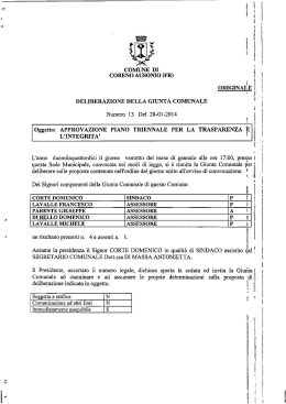 del. G.C. n. 13 - Comune di Coreno Ausonio