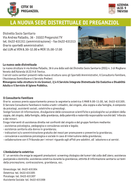 Locandina Distretto di Preganziol nuova sede