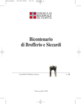 Bicentenario di Brofferio e Siccardi (gennaio 2003)