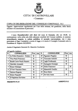 COPIA DI DELIBERAZIONE DEL CONSIGLIO COMUNALE