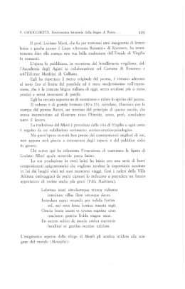 Reviviscenza letteraria della lingua di Roma. . . 101