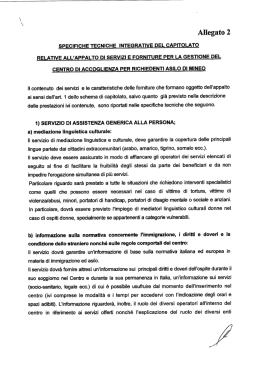 All. n.2 "Specifiche tecniche integrative"