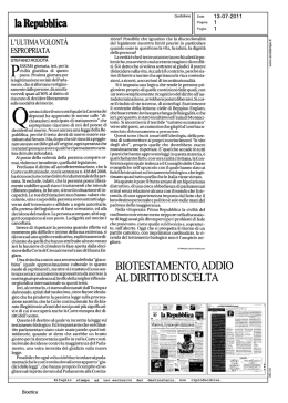 la Repubblica - Medicina e Persona