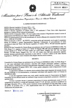 VISTO il Decreto Legislativo 20 ottobre 1998, n.