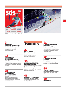 Progetto Carta del Benessere, Scuola dello Sport