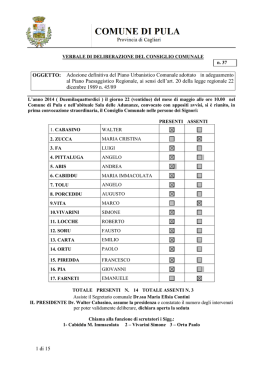 Delibera del Consiglio Comunale numero 37 del