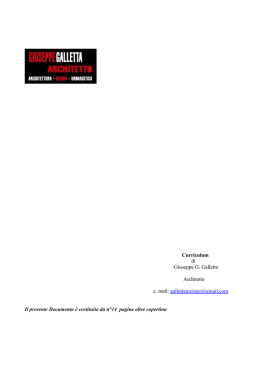 Curriculum di Giuseppe G. Galletta Architetto e. mail