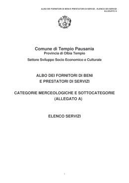 Elenco_servizi - Comune di Tempio Pausania