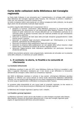 la Carta delle collezioni - Consiglio regionale della Toscana