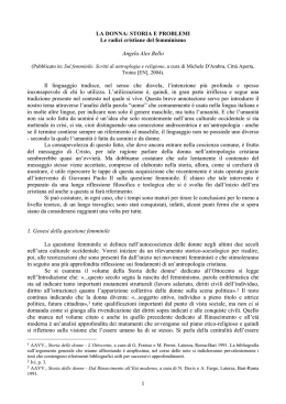 La donna: storia e problemi. Le radici cristiane del femminismo