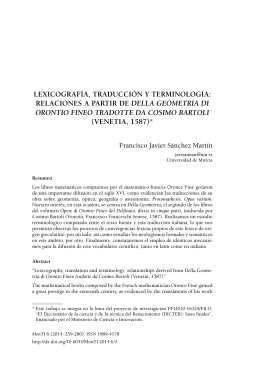 LeXIcOGRAF&Iacute;A, TRAdUccI&Oacute;n Y TeRMInOLOG&Iacute;A