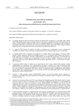 DECISIONE (PESC) - Il Diritto dell`Unione Europea