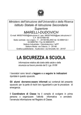 la sicurezza a scuola - IIS Marelli Dudovich