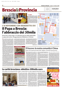 Giornale di Brescia 31.10.2009 - Parrocchia Sant`Andrea Apostolo