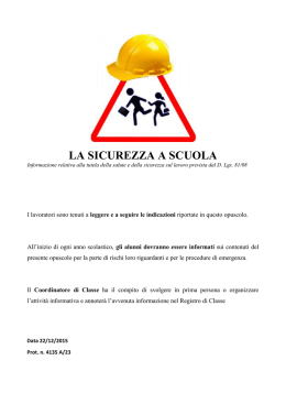 Informativa sicurezza Scuola 2015
