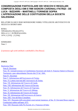 Num. VII. Informazione del Vescovo di Casale.