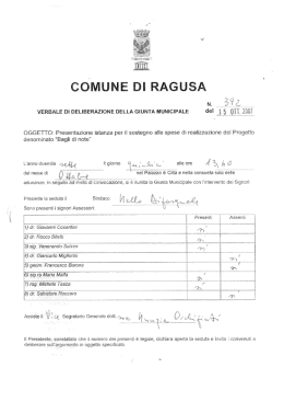 Page 1 Nw VERBALE D&igrave; D&Egrave;LIEERAZEGNE DELLA GIUNTA MUN