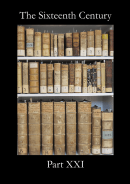 The Sixteenth Century Part XXI