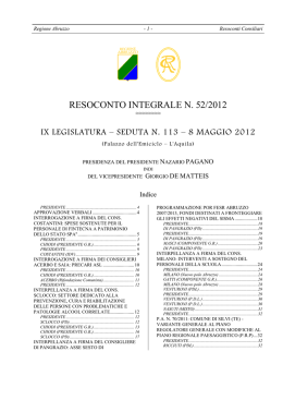 resoconto integrale n. 52/2012 - Consiglio regionale dell`Abruzzo