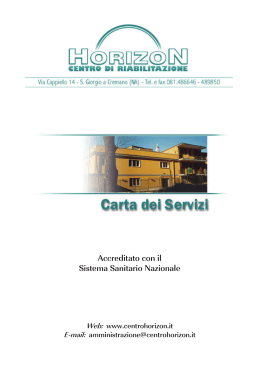 Carta dei Servizi - Centro di Riabilitazione Horizon