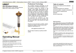 UBB27 Operating Manual
