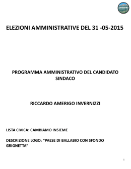 elezioni amministrative del 31 -05-2015