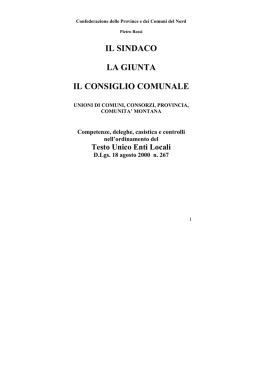 il sindaco la giunta il consiglio comunale